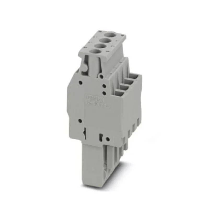 Phoenix Contact UPBV 2.5/4 Series 4-Contact Pluggable Terminal Block, 5.2 mm Pitch, 1 Row, 500V, 24A, Nylon Housing 3045428