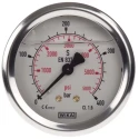 WIKA Pressure Gauge 63 mm Dial Size, G 1/4 Copper Alloy Connection, 400 bar Maximum Pressure, Stainless Steel Case 9314203