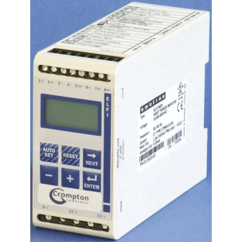 Crompton Controls Motor Load Monitor 10.1A, 25 A, 380V/500V, EL-FI Series M20 SS074+SS073