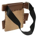 RS PRO Leather 6 Pocket Tool Belt Pouch Adjustable 27-44 in Waist 541-236