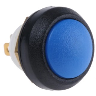 ITW Switches Miniature Push Button Switch Panel Mount 14mm Cutout Blue SPST IP67 48-2-RB-N-BL-B