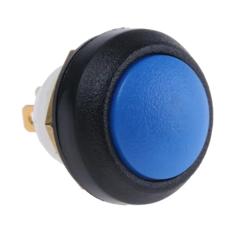 ITW Switches Miniature Push Button Switch Panel Mount 14mm Cutout Blue SPST IP67 48-2-RB-N-BL-B