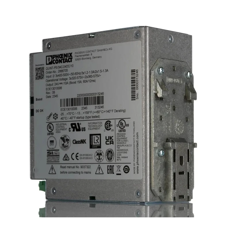 Phoenix Contact QUINT POWER Switched Mode DIN Rail Power Supply 575V AC Input 29.5V DC, 10 A Output, 240 W 2866705