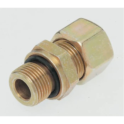 Parker Hydraulic Fitting Male G Thread, 90°, Steel Zinc Plated, 8 mm Hose ID GE08LR3/8EDCF