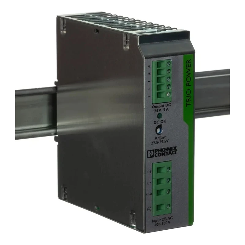 Phoenix Contact TRIO POWER Switched Mode DIN Rail Power Supply 575V AC Input 29.5V DC 5A Output 120W 3 Phase 89% 2866462