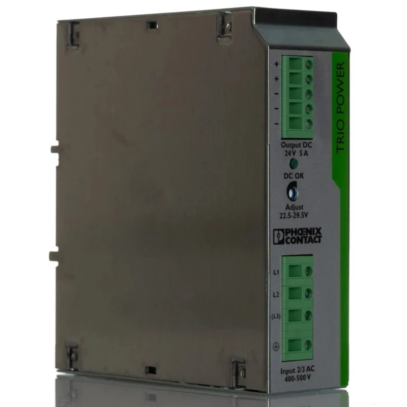 Phoenix Contact TRIO POWER Switched Mode DIN Rail Power Supply 575V AC Input 29.5V DC 5A Output 120W 3 Phase 89% 2866462