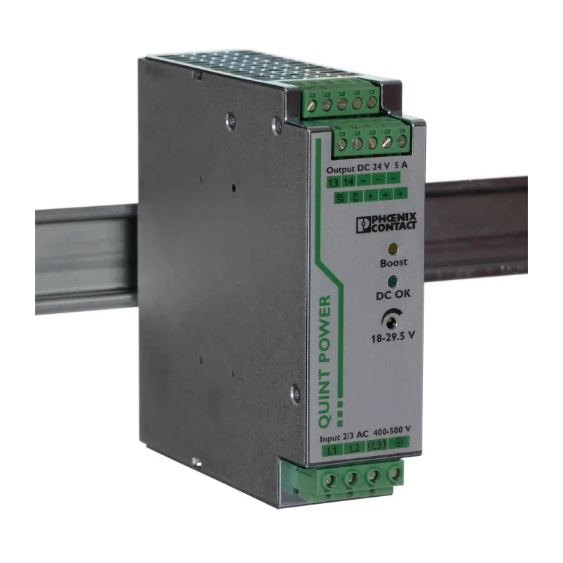 Phoenix Contact QUINT POWER Switched Mode 3-Phase DIN Rail Power Supply 120W 29.5V DC 5A Output 2866734