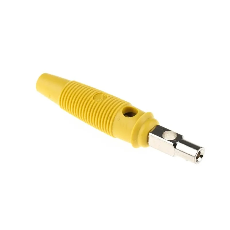 Hirschmann Test & Measurement Yellow Male Banana Plug 4 mm Connector Screw Termination 60V dc 16A Nickel Plating 930726103