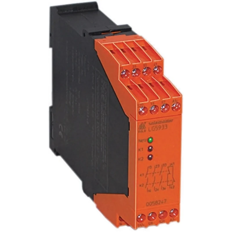 Dold Safety Relay 24V AC/DC, 3 Safety Contacts, 1 Auxiliary Contact, DIN Rail Mount LG5933