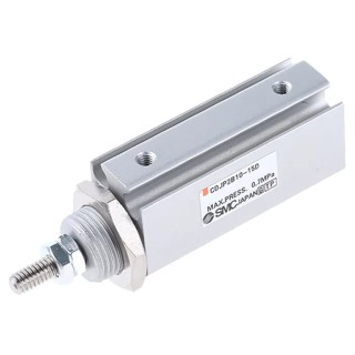 SMC 15 mm Pneumatic Piston Rod Cylinder, CJP2 Series, Double Acting, Panel Mount, Rubber Cushion, Aluminium CDJP2B10-15D