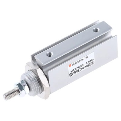 SMC 15 mm Pneumatic Piston Rod Cylinder, CJP2 Series, Double Acting, Panel Mount, Rubber Cushion, Aluminium CDJP2B10-15D