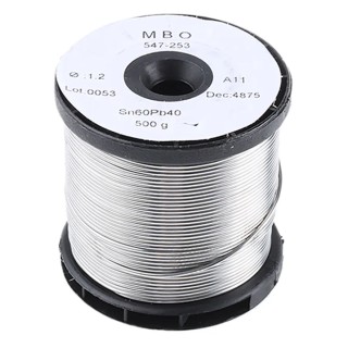 MBO Lead Solder Wire 1.2 mm Diameter Rosin Flux 183 °C Melting Point 500g SN60 PB 12/10 - 3 CANAUX A11 - 500G