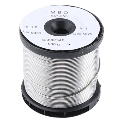 MBO Lead Solder Wire 1.2 mm Diameter Rosin Flux 183 °C Melting Point 500g SN60 PB 12/10 - 3 CANAUX A11 - 500G