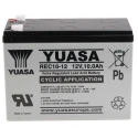 Yuasa 12 V Faston F2 Sealed Lead Acid Battery 10Ah AGM Construction REC10-12