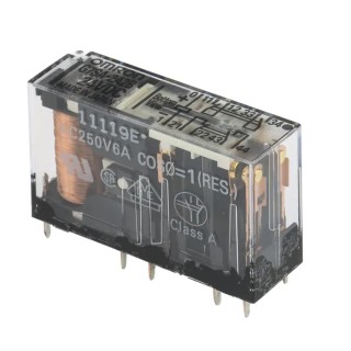 Omron PCB Force Guided Relay, 24V DC Coil Voltage, 4-Pole DPDT, Silver Alloy Contacts G7SA-2A2B 24VDC