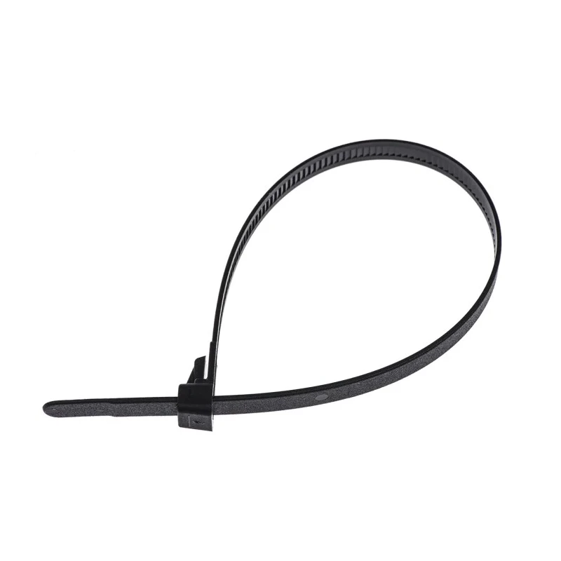 HellermannTyton Releasable Black Polyamide 66 Cable Tie 250 mm x 7.6 mm, 200 N Tensile Strength 131-22510 REL250-PA66-BK