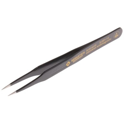 Bernstein 115mm Stainless Steel Pointed ESD Safe Tweezer 5-051-13