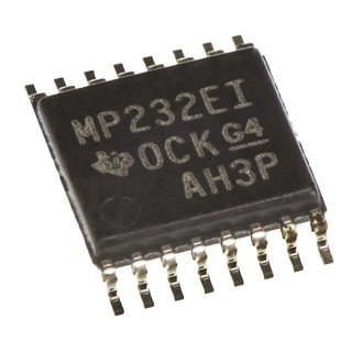 Texas Instruments MAX3232EIPW RS-232 Line Transceiver Dual Driver & Receiver 3V to 5.5V, 16-Pin TSSOP MAX3232EIPW