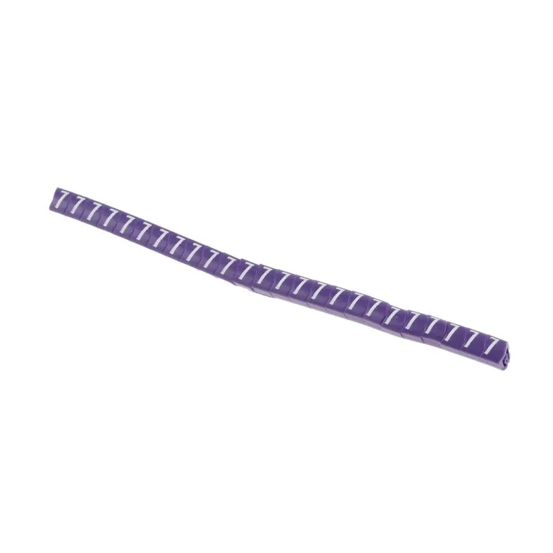 HellermannTyton Helagrip Slide-On Pre-Printed Cable Marker, White Legend "7", Violet Marker for 2 to 5 mm Cable 901-10363