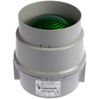 Werma BWM 890 Series Green Beacon 250V AC/DC Steady Surface Mount Incandescent Bulb IP65 