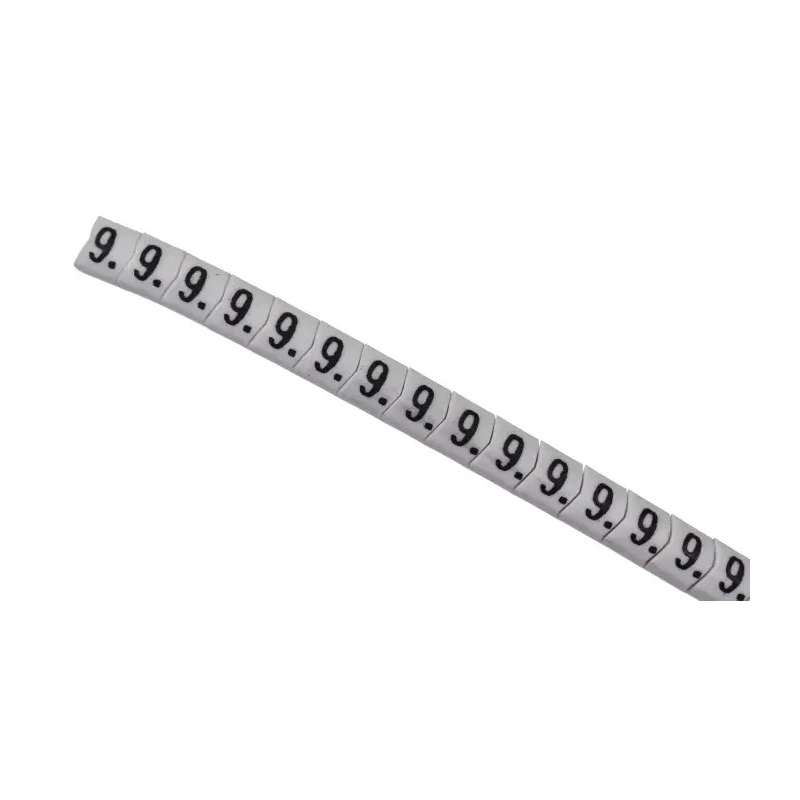 HellermannTyton Helagrip Slide-On Cable Marker Black Pre-Printed Legend 9 for 2-5 mm Cable Diameter 901-10365