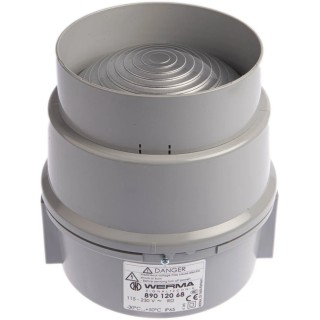 Werma BWM 890 Series Red Steady LED Beacon 230V AC Surface Mount IP65 890.120.68