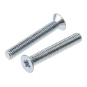 RS PRO Pozidriv Countersunk Steel Machine Screw M3 Thread 20 mm Length Bright Zinc Plated 553-419