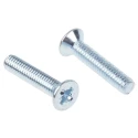 RS PRO Pozidriv Countersunk Steel Machine Screw M4 Thread 20 mm Length Passivated Zinc Plated 553-447