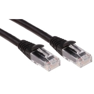 RS PRO Cat6 Ethernet Cable 1 m Black RJ45 Male to RJ45 Male U/UTP Low Smoke Zero Halogen 556-219
