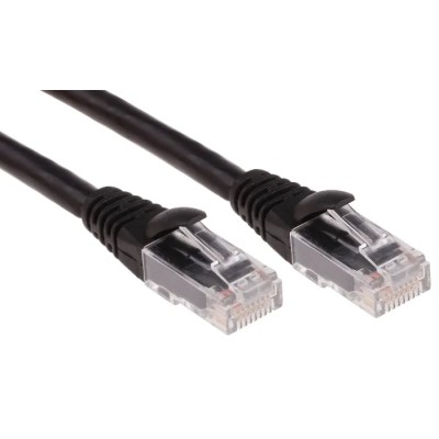 RS PRO Cat6 Ethernet Cable 1 m Black RJ45 Male to RJ45 Male U/UTP Low Smoke Zero Halogen 556-219