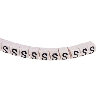 HellermannTyton Helagrip Pre-Printed Slide-On Cable Marker Black with Legend "S" for 1-3 mm Cable Diameter 901-10377