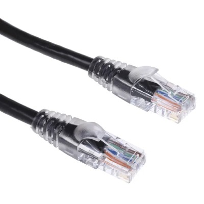 RS PRO Cat5e Ethernet Cable RJ45 Male to RJ45 Male 1 m Black Unshielded PVC 557-115