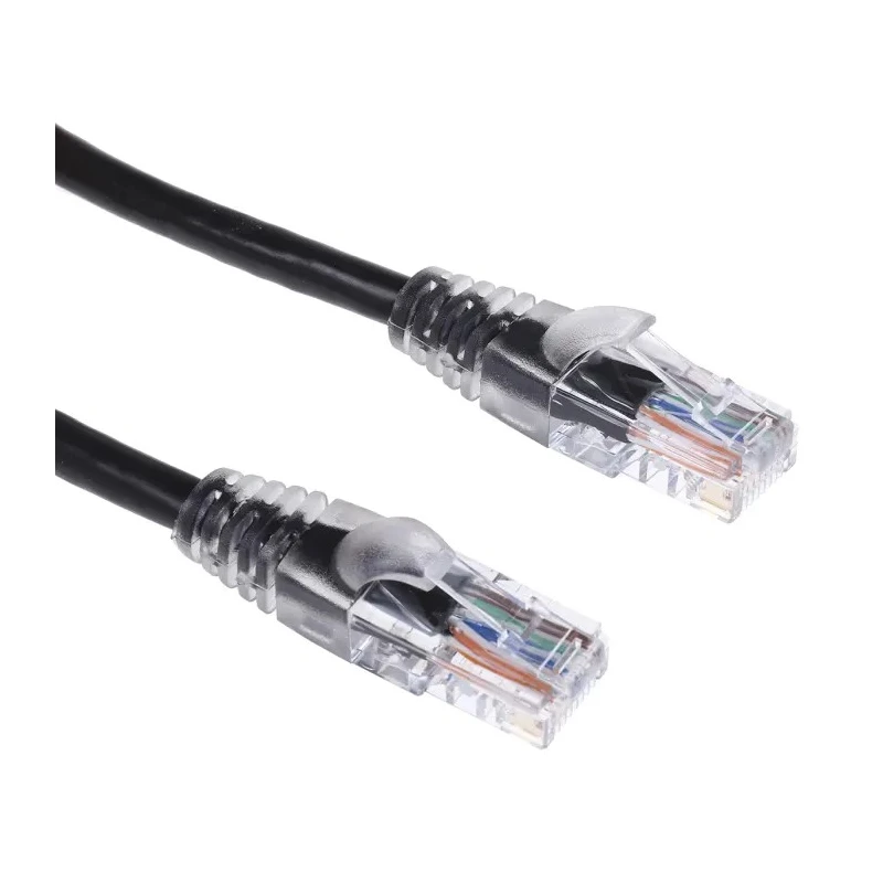 RS PRO Cat5e Ethernet Cable RJ45 Male to RJ45 Male 1 m Black Unshielded PVC 557-115