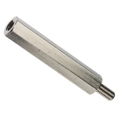 HIROSUGI Brass Hex Standoff, 5 mm Body, 5 mm Stud, Nickel Finish, M2 Thread Size BSB-2005E