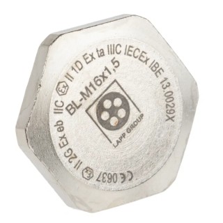 Lapp M32 Thread Nickel Plated Brass Cable Gland Blanking Plug 22mm Diameter 52103113