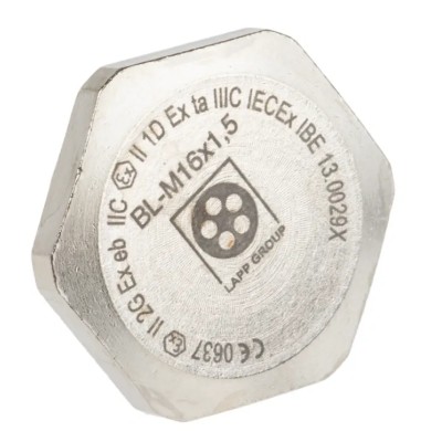 Lapp M32 Thread Nickel Plated Brass Cable Gland Blanking Plug 22mm Diameter 52103113