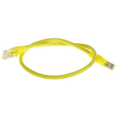 RS PRO Cat5e Ethernet Cable 0.5 m Yellow RJ45 Male to RJ45 Male U/UTP Low Smoke Zero Halogen 556-825
