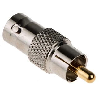 RS PRO Audio Female BNC Straight RCA AV Adapter 500V Brass Housing Gold Plated Contact 32mm Length 665-7598