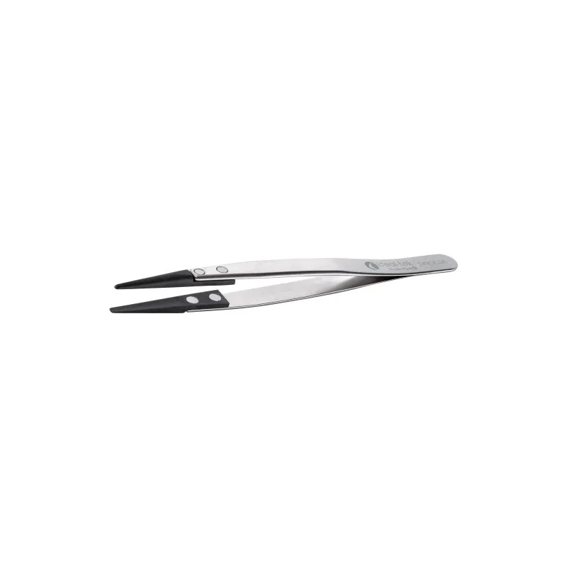 ideal-tek Stainless Steel, Plastic ESD Safe Tweezer 130mm 249CF.SA