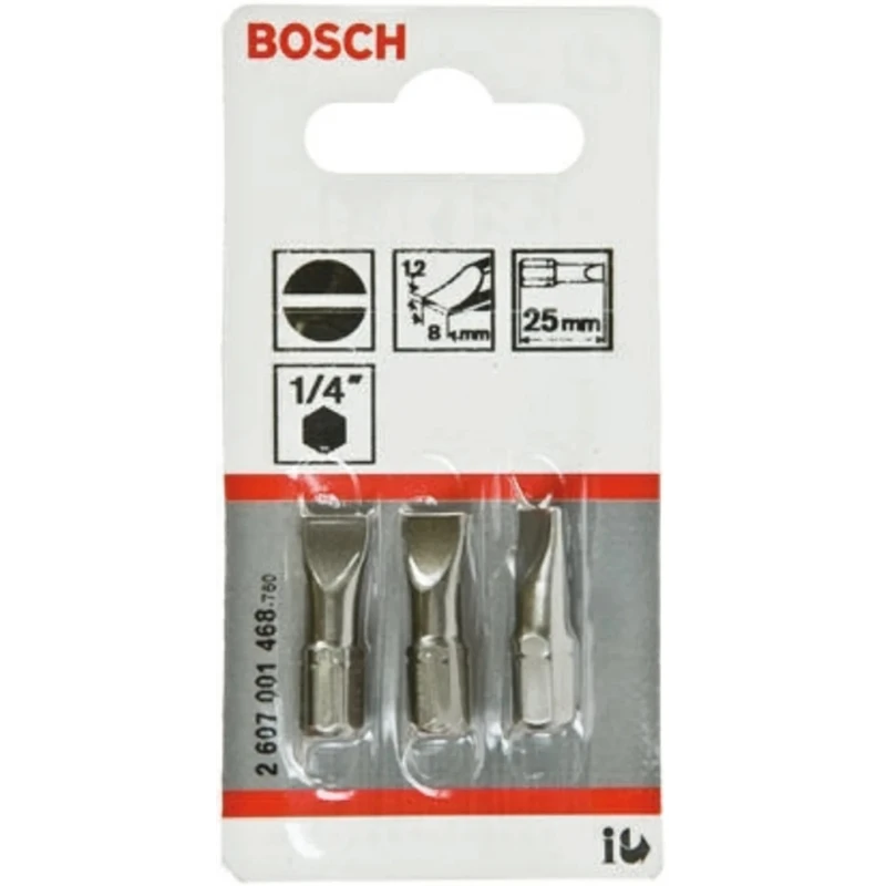 Bosch 1/4 in Tip Hex Drive Screwdriver Bit Set 25 mm Overall Length 3-Piece 2607001468