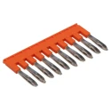 Entrelec JB5 Series Jumper Bar for Use with Terminal Block 1SNK905310R0000 Orange Polyamide Insulation