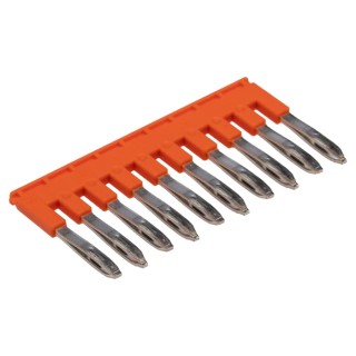 Entrelec JB5 Series Jumper Bar for Use with Terminal Block 1SNK905310R0000 Orange Polyamide Insulation
