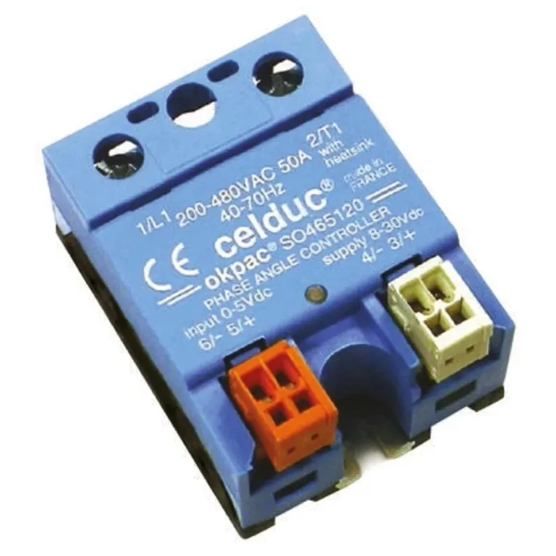 Celduc SO4 Series Solid State Relay, 50 A Load, 480 V AC Load, DIN Rail Mount, 10V Control SO465020