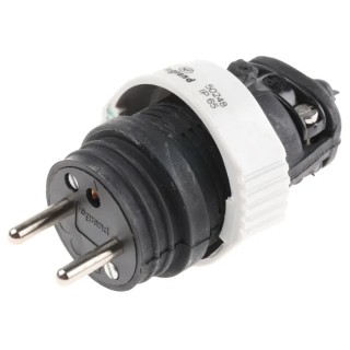 Legrand 16A 230V France Mains Plug Black Rubber Cable Screw Terminal 0 502 48