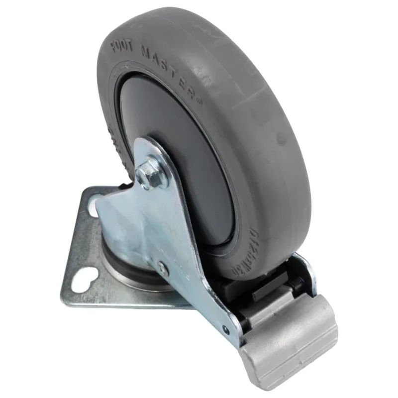 RS PRO Braked Swivel Castor, 90 kg Capacity, 125 mm Rubber Wheel, 165 mm Overall Height, Medium Duty 666-7577
