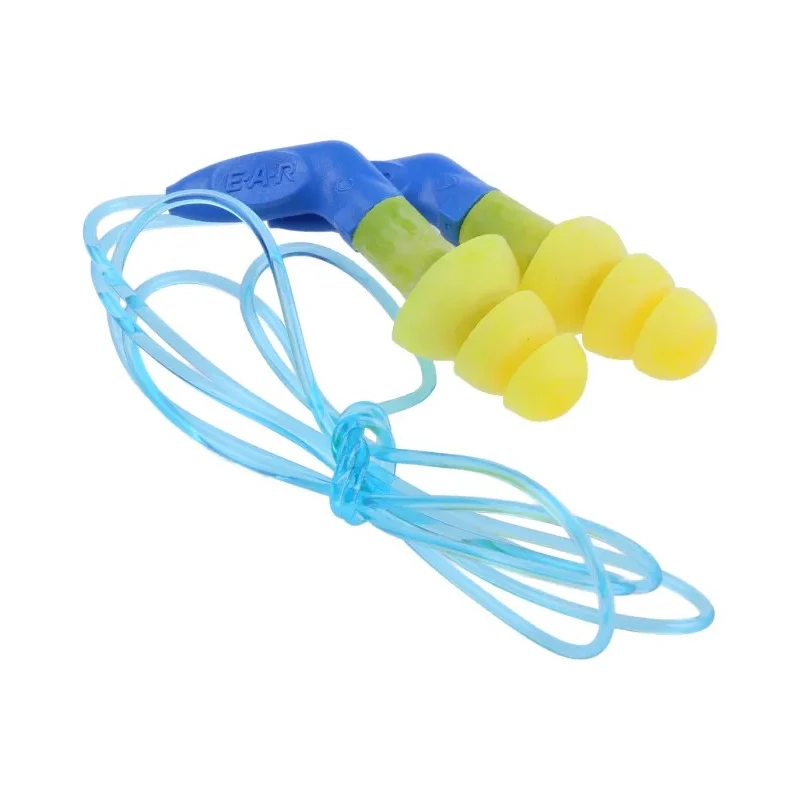 3M E.A.R Ultrafit X Series Blue Yellow Reusable Corded Ear Plugs 33 dB Rating UF-01-014