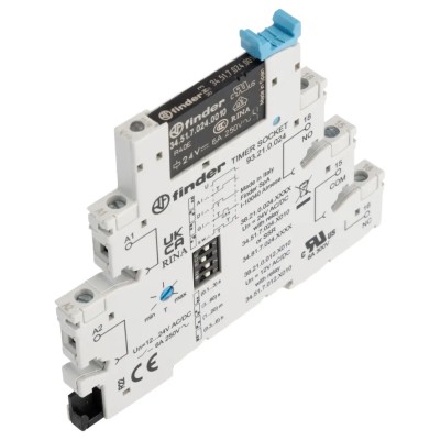Finder 38 Series DIN Rail Timer Relay, 1-Contact, 60 V dc 24V ac, 0.1 s to 6 h Multifunction-Function SPDT 38.21.0.024.0060