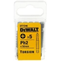 DeWALT Screwdriver Bit PH2 Tip 50 mm Overall Length 5-Piece Set DT7246R-QZ