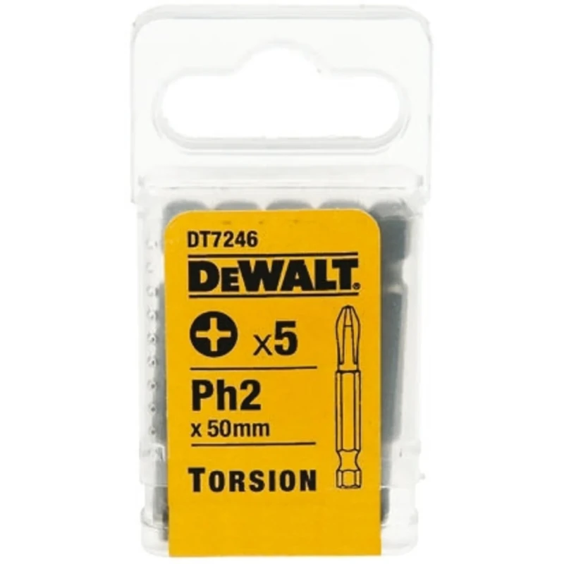 DeWALT Screwdriver Bit PH2 Tip 50 mm Overall Length 5-Piece Set DT7246R-QZ