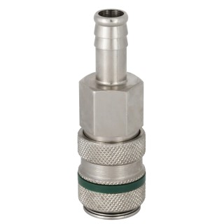 RS PRO Brass Steel Pneumatic Quick Connect Coupling Female Male 6mm Hose Barb 35 bar 100°C 667-1677